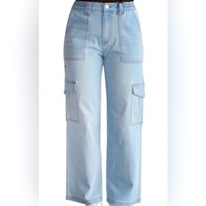 Almost Famous Light Blue Women's Cargo Utility Jeans medium 6/8